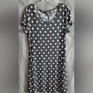 Ronni Nicole Textured Polka Dot Short Sleeve Knee Length Dress Sz Med
